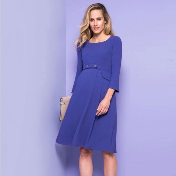 Seraphine Dresses Seraphine Luxe Royal Blue Maternity Dress As Seen